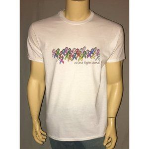 No One Fights Alone T Shirt  Ribbons Many Cancers - New without Tags